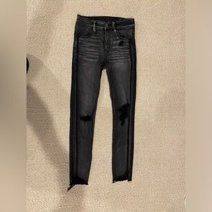 Black Busted Knee Next Level Stretch Skinny Jeans